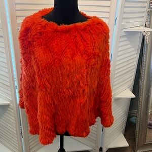 Women’s Orange Faux Fur Sweater